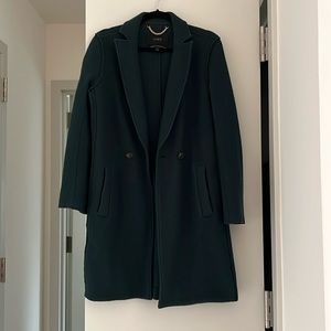 Jcrew Daphne Italian wool coat, size 0, dark forrest green
